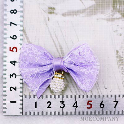 紫 パール 【1個入り】リボン 布 手芸材料 ハンドメイド 素材