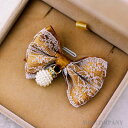 ブラウン パール 【1個入り】リボン 布 手芸材料 ハンドメイド 素材