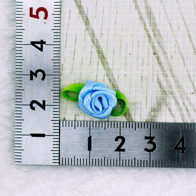 バラ 水色 【5個入り】リボン 布 手芸材料 ハンドメイド 素材 moecompany-10001674 モエカンパニー〜デコ・ジュエリー サンプル画像2