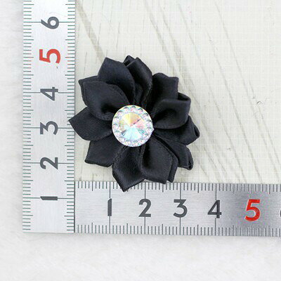 花 ブラック ガラス 【2個入り】リボン 布 手芸材料 ハンドメイド 素材 moecompany-10001675 モエカンパニー〜デコ・ジュエリー サンプル画像2