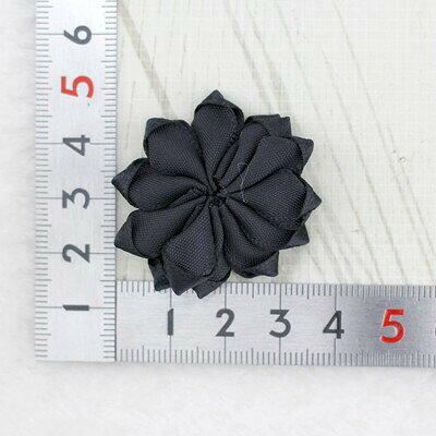 花 ブラック ガラス 【2個入り】リボン 布 手芸材料 ハンドメイド 素材 moecompany-10001675 モエカンパニー〜デコ・ジュエリー サンプル画像3