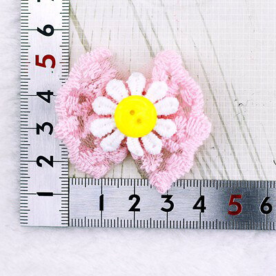ピンクリボン 白い花 【1個入り】リボン 布 手芸材料 ハンドメイド 素材 moecompany-10001676 モエカンパニー〜デコ・ジュエリー サンプル画像2