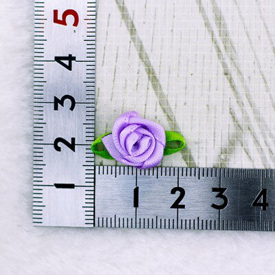 紫 バラ 【5個入り】リボン 布 手芸材料 ハンドメイド 素材