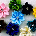 フラワー 【5個入り】※色は選択できません。リボン 布 手芸材料 ハンドメイド 素材