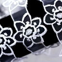 チュールレース化学繊維ホワイトチュールレース ホワイト 花 レース 手芸 フラワー lace