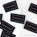 handmadeタグ 布製 マスク 刺繍入り【50枚入り】布 刺しゅう糸黒地に茶色でHANDMADEの刺繍手芸用品 服 かばん アクセサリー 服 帽子 コサージ...