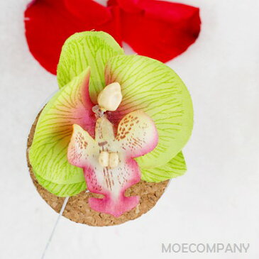 【花のみ】アーティフィシャルフラワー 胡蝶蘭 黄緑系 シルクフラワー 造花 フェイクフラワー 花 フラワー アクセサリー ブローチ コサージュに