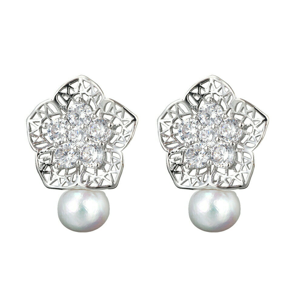 ピアス 透かし花【動画あり】全2色 ピアス ハート ワンポイント プレゼント 選べる ピアス シンプル 上品 シルバー925 ポスト ピアス 金属アレルギー対応 イヤリング レディース ジュエリ サイズ アクセサリー可愛い(4.0)