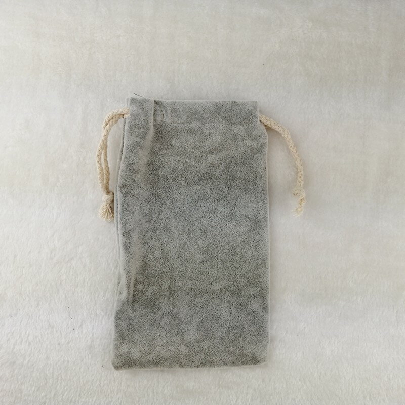 【お買い物マラソン】ベルベットの様な肌さわり　巾着袋 10枚セット 28×33cm 14×23cm ベロア 収納 グレー