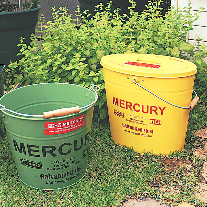 ブリキバケツ オーバル MERCURY・レトロデザインのマーキュリーのバケツ。キャンプや洗車、ガーデニング、収納やおもちゃ入れに人気♪ ジャグ受け 炭火 灰入れ 薪 ゴミ箱 受け皿 ジャグスタンド 災害 防災 軽量 軽い サビに強い 用具入れ 掃除用品通販格安セール情報 楽天 通販