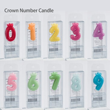 【メール便対応】Crown Number candle(クラウンナンバーキャンドル)誕生日ケーキのデコレーションにピッタリのバースデーキャンドル♪カラフルな数字がバースデーケーキをかわいく演出♪パーティ/グッズ/お誕生日/パーティーグッズ/ろうそく/誕生日ケーキ/雑貨