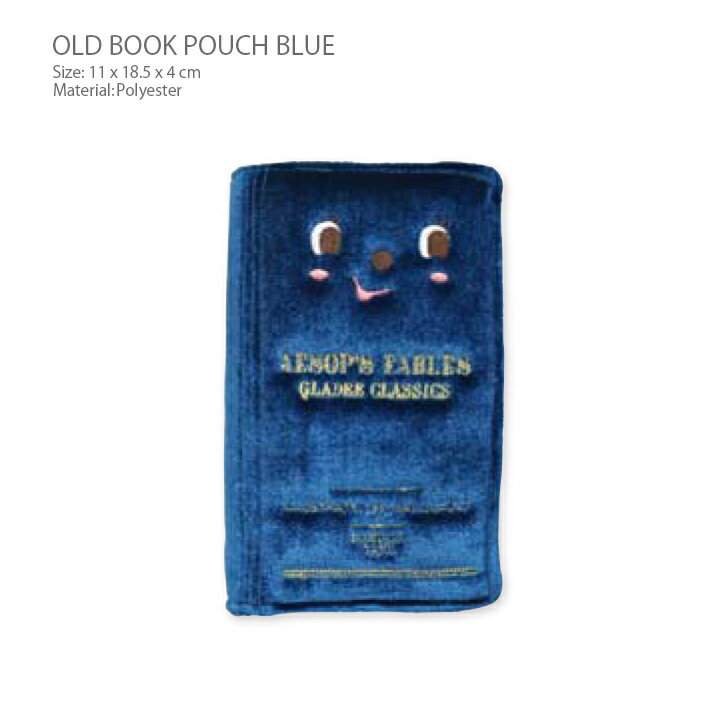 オールドブックポーチ ブルー(Old Book Pouch blue) GLADEE(グラディー)コスメポーチ(化粧ポーチ)やデジカメポーチ(デジカメケース)に...