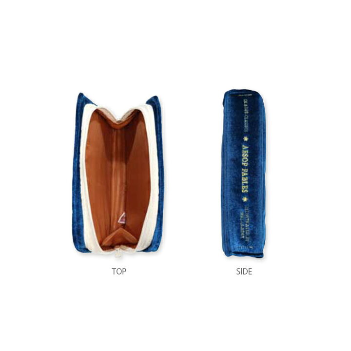 オールドブックポーチ　ブルー（Old Book Pouch blue）　GLADEE（グラディー）コスメポーチ（化粧ポーチ）やデジカメポーチ（デジカメケース）にオススメなかわいいポーチ♪旅行やコスメ、アクセサリー、スマホに使えるマルチポーチ moewe-aip-10000416 Moewe global(メーヴェ) サンプル画像2