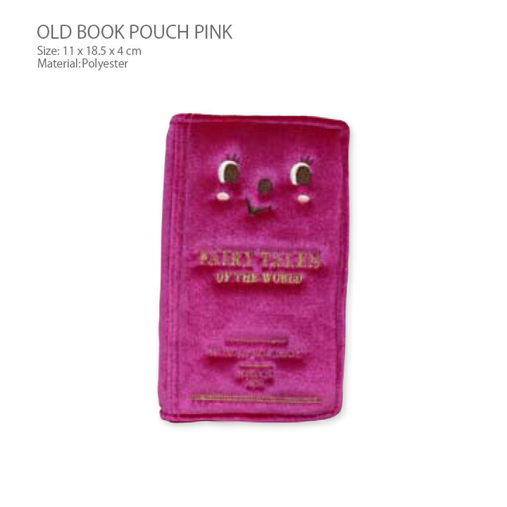 オールドブックポーチ　ピンク（Old Book Pouch red）　GLADEE（グラディー）コスメポーチ（化粧ポーチ）やデジカメポーチ（デジカメケース）にオススメなかわいいポーチ♪旅行やコスメ、アクセサリー、スマホに使えるマルチポーチ