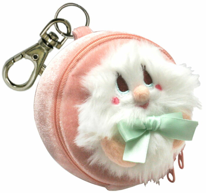 【メール便対応】パフポーチ　ホワイト（Powder Puff Pouch white puff）　GLADEE（グラディー）インテリアとして飾ってもかわいいオススメの面白ポーチ♪ コスメポーチ（化粧ポーチ）のほかにもお菓子やアクセサリーなどいろんなものを入れてマルチに使えます♪