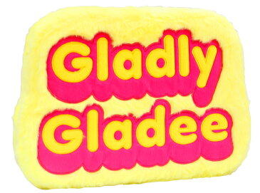 グラディー　プラッシュロゴサインボード　イエロー（Plush Logo Sign Board yellow）　GLADEE（グラディー）・アメリカンっぽい雰囲気のファー使いが可愛いサインボード！子供部屋やリビング、車のインテリアに♪使い方次第でクッションにも♪