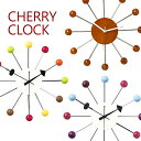 チェリー ウォールクロック（壁がけ時計）おしゃれなデザインの壁掛けウォールクロック。ナチュラルシンプルなインテリアにもぴったりでかわいい♪キッチン、リビングの壁時計や洗面所にもおすすめのかけ時計