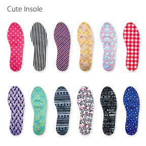 【メール便対応】インソール クッション レディース Cute Insole Cushionおしゃれ可愛いデザイン柄の女性用靴中敷き♪つま先・土踏まず・かかとにやわらかいパッドが入って疲れにくい衝撃吸収♪立ち仕事のヒールパンプスに♪子供キッズも履ける