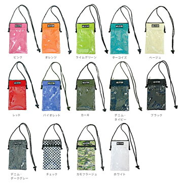 【メール対応】クリアポケット付きネックポーチ 14colors・スマホを入れたまま操作♪キッズのポシェットにも♪子ども 首かけ 肩掛け 斜めがけ 男の子 スマホポーチ スマートフォンホルダー ポケットティッシュケース ハンカチ入れ 可愛い ショルダーバッグ