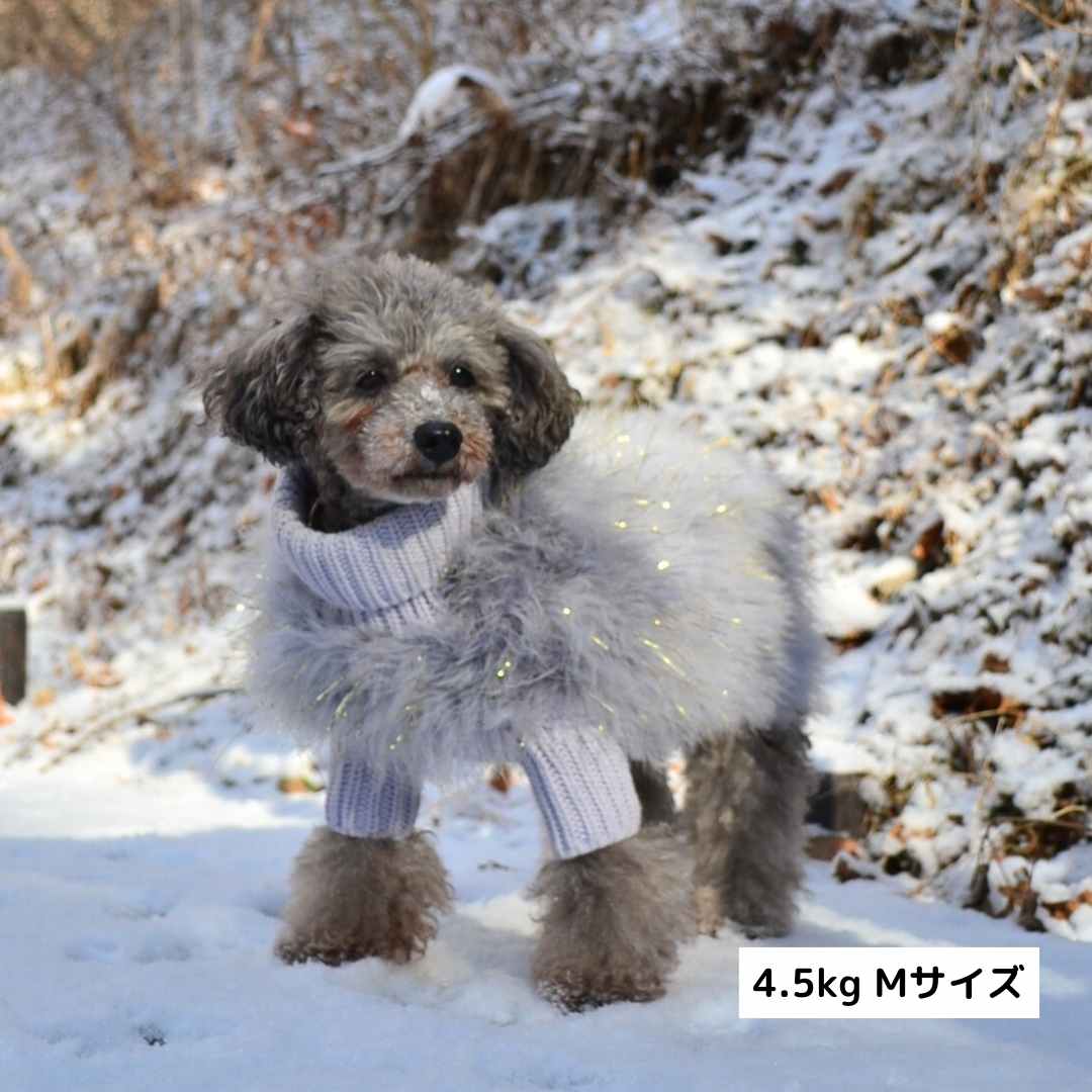 【即納】Christian Cowan キラキラニット パープル x ゴールド マックスボーン ChristianCowan コラボ ジャンパー クリスマス イタグレ 洋服 お散歩グッズ 北欧 ハイクオリティ max-bone 犬服 かわいい おしゃれ ドッグウェア ペット用品 モフモフ 3