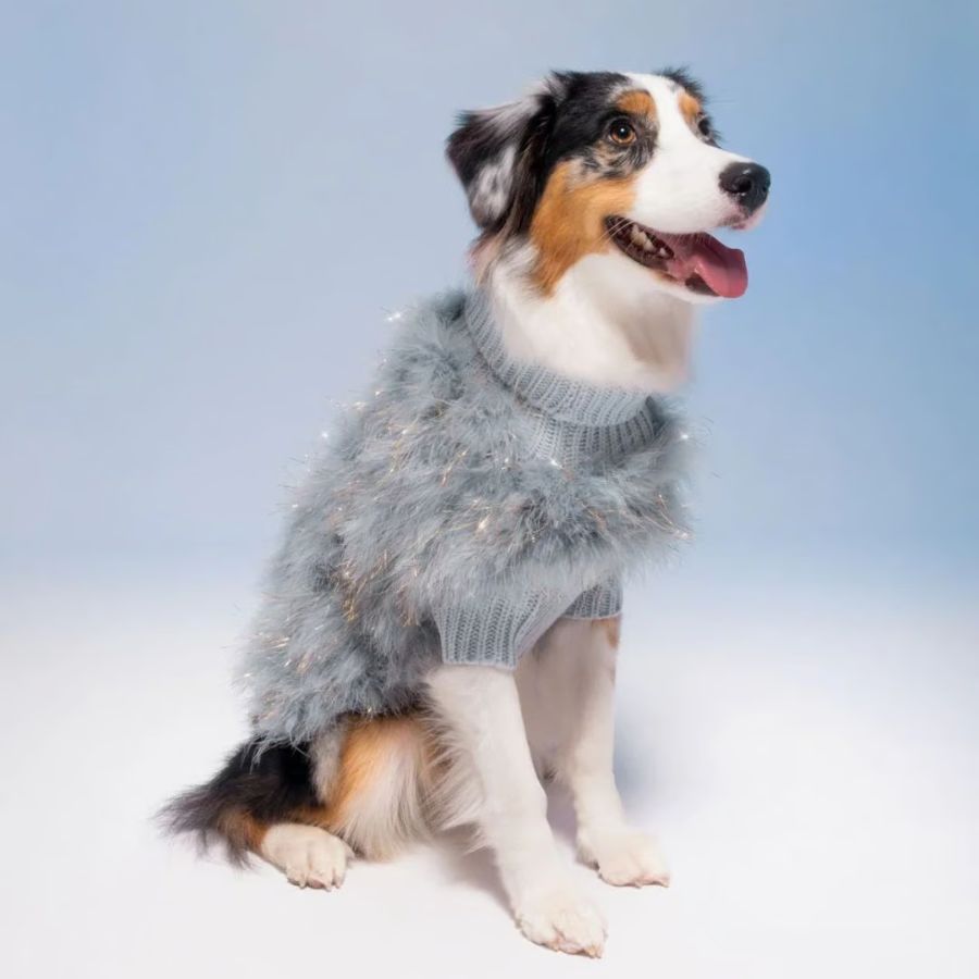 【即納】Christian Cowan キラキラニット パープル x ゴールド マックスボーン ChristianCowan コラボ ジャンパー クリスマス イタグレ 洋服 お散歩グッズ 北欧 ハイクオリティ max-bone 犬服 かわいい おしゃれ ドッグウェア ペット用品 モフモフ 2