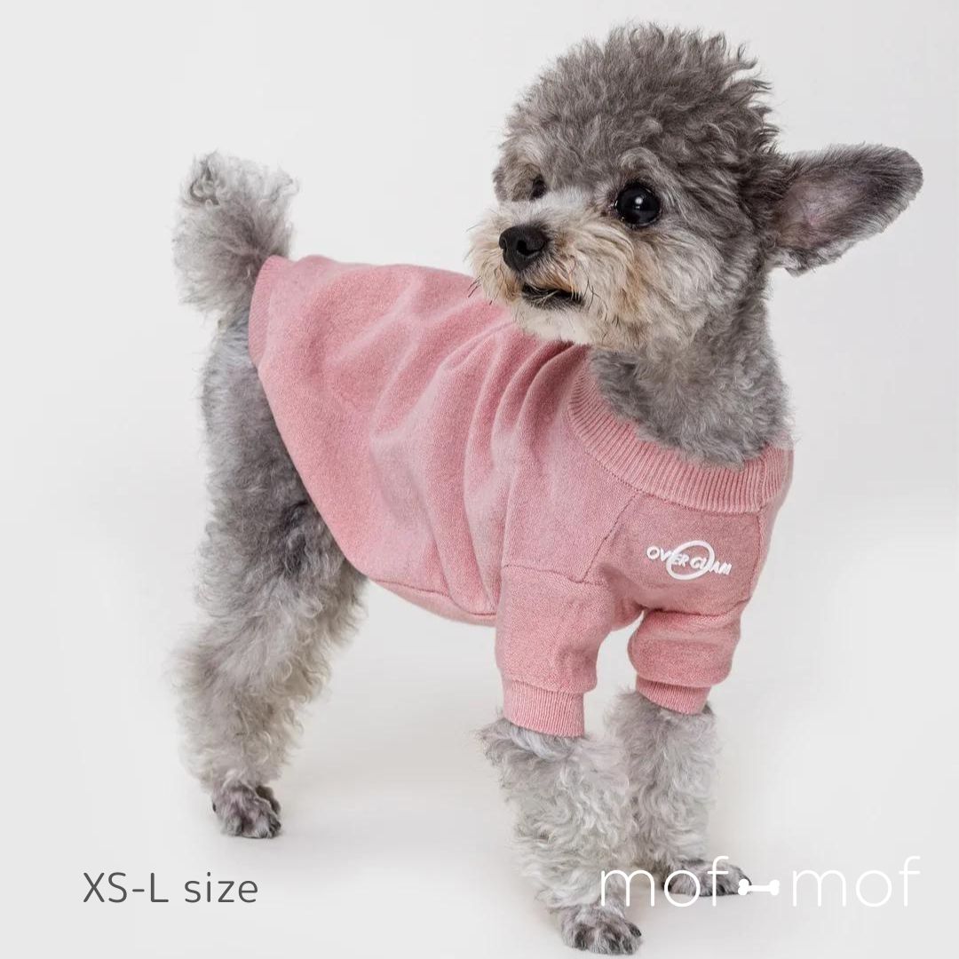 OVER GLAM ロゴセーター ピンク サイズ交換無料 ドッグウエア セーター ニット ピンク 犬