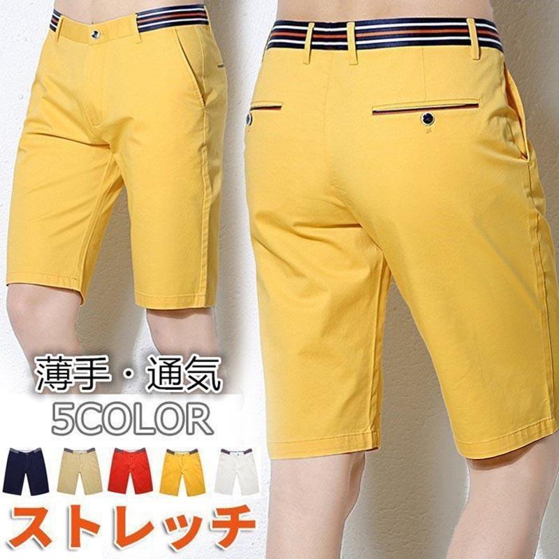 【ポイント最大12倍!1着半額!まとめ買い2枚購入割引クーポン利用で！ 】一部！ゴルフパンツ メンズ ゴルフウェア チノパン メンズ 半ズボン 綿製 ハーフパンツ ストライプ 縞柄 ビジネス 五分丈 ストレッチ クールビズ