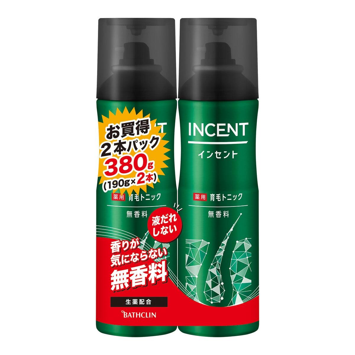 【5と0のつく日限定！ポイント5倍！期間限定！】INCENT 薬用育毛トニック 無香料 190g x 2pack ct24185