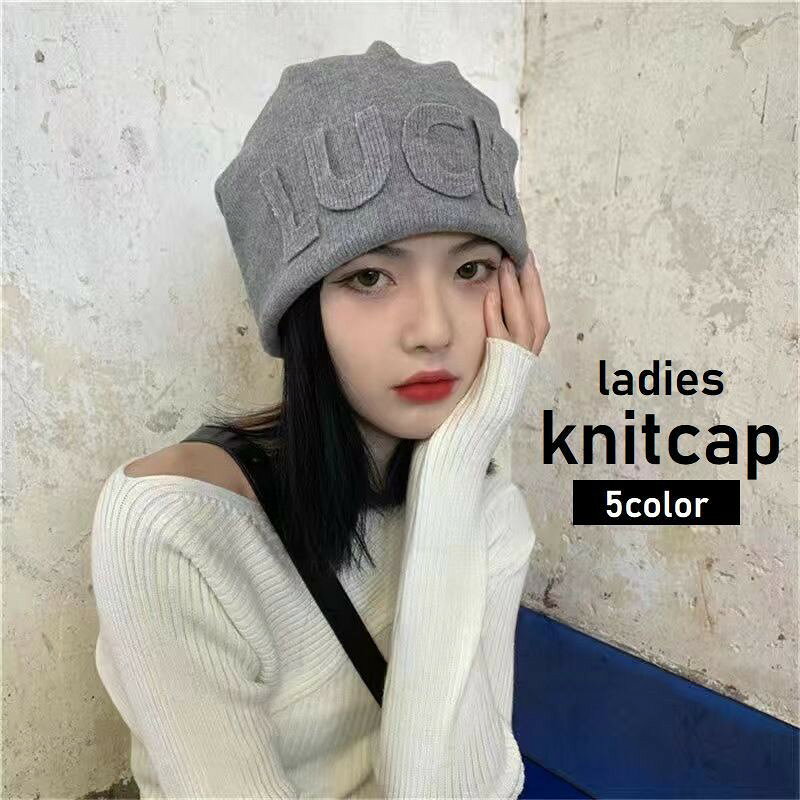 ニット帽 ビーニー レディース 帽子 ぼうし ロゴ ゆったり あったか おしゃれ カジ...