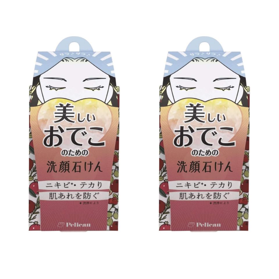 ペリカン石鹸 美しいおでこのための洗顔石けん 石鹸 フルーティーフローラルの香り 75g(×2)