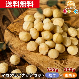 魅惑のマカダミアセット マカダミアナッツ塩付き255g+食塩不使用マカダミアナッツ300g オーストラリア産 ナッツ 木の実 塩付き ロカボ ゆうパケット 送料無料 アルミ袋 チャック 工場直販 モグーグ 不飽和脂肪酸 オレイン酸 おつまみ ハーフ&ハーフ