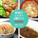 【最大20％OFFクーポン＆P4倍★1日23:59迄】群馬県レトルト惣菜4種 各5食 全部で20食セット 牛丼 カレー 豚丼 地鶏炭火焼 惣菜 レトルトカレー 甘口 国産 ごはんのおとも 群馬 食品 1