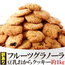 【本日最終日!!店内全品20％OFFクーポン★6日23:59迄】【訳あり】フルーツグラノーラ豆乳おからクッキー1kg おからクッキー 豆乳 フルーツグラノーラ クッキー 焼き菓子 洋菓子 スィーツ ダイエット 置き換え オーツ麦 シリアル 朝食 オートミール 簡易包装 おやつ