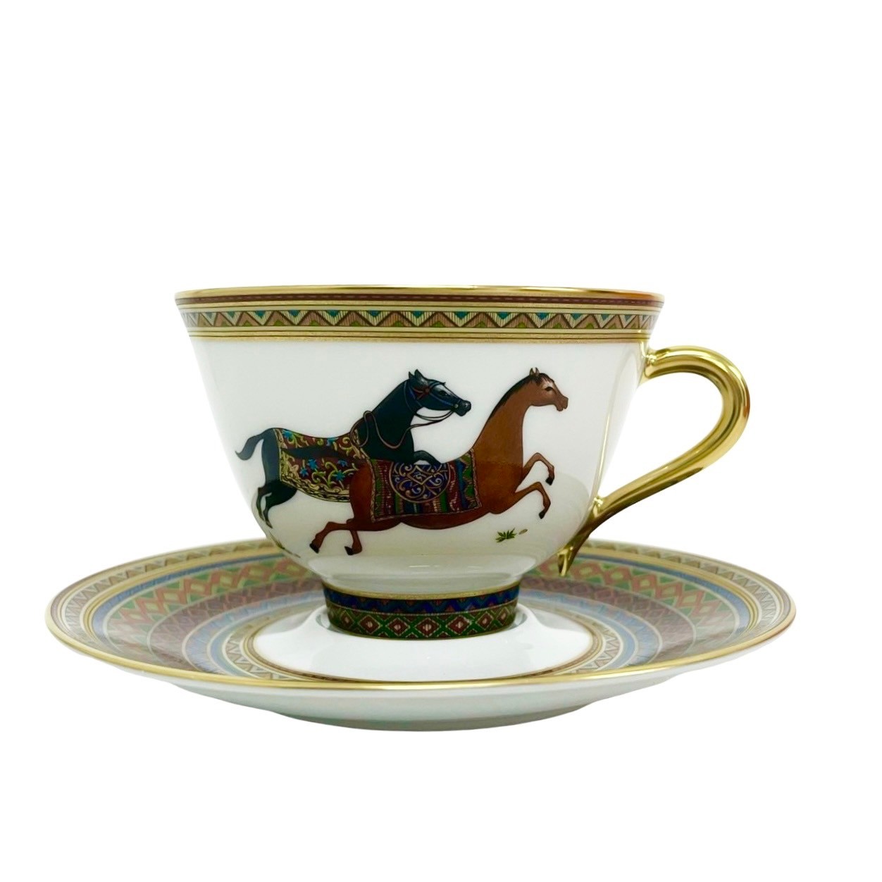 【新品未使用】 Hermes エルメス ティーカップ＆ソーサー 〈シュヴァルドリアン〉 小物 食器 カッププ..