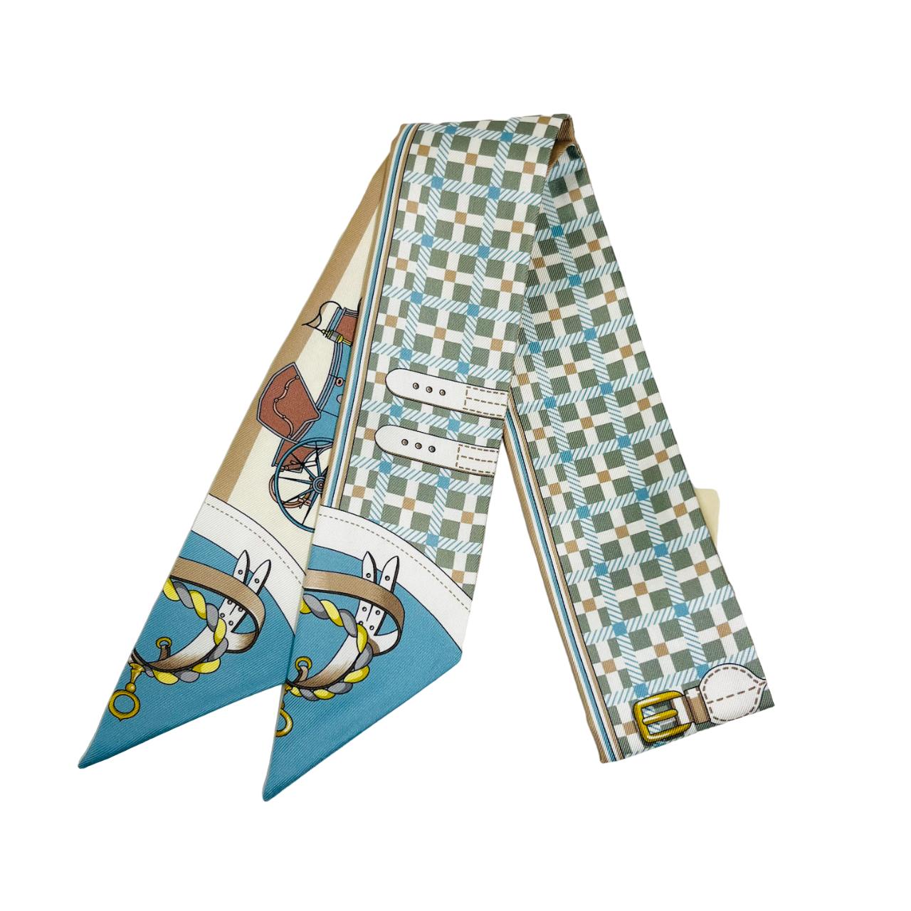 【新品未使用】Hermès エルメス TWILLY ツイリー《馬車の変遷》H064108S11 シルク100％ レディース プレゼント ギフトのサムネイル