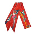 【新品未使用】 Hermès エルメス TWILLY ツイリー 《スペース・ダービー》 H063573S シルク100% レディース プレゼント ギフ...
