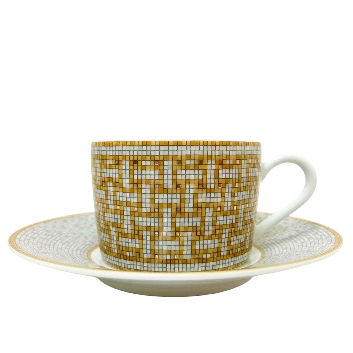 エルメス カップ 【新品未使用】Hermès エルメス MOSAIQUE AU24 コップ＆ソーサーセット 磁器 PORCELAIN コップ 食器 エルメスコップ プレゼント ギフト