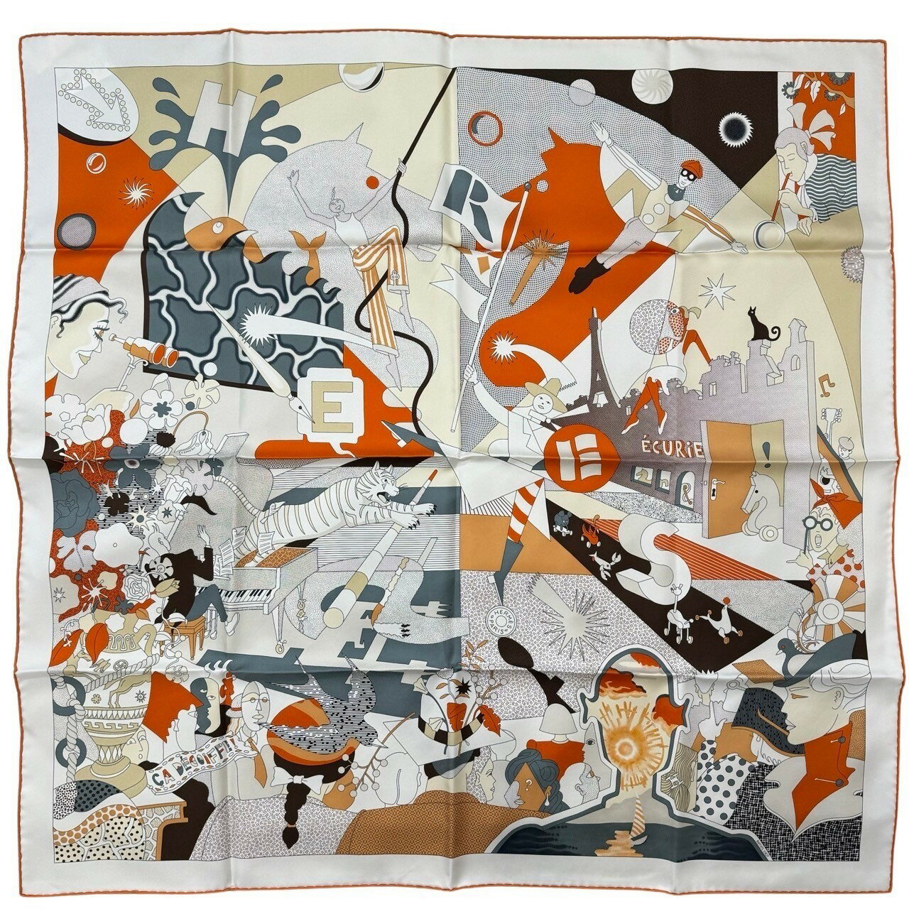 【新品未使用】 Hermès エルメス SCARF スカーフ カレ90 《サ・デコワフ！》 H004005S07 シルク100％　レディース ギフト プレゼントのサムネイル
