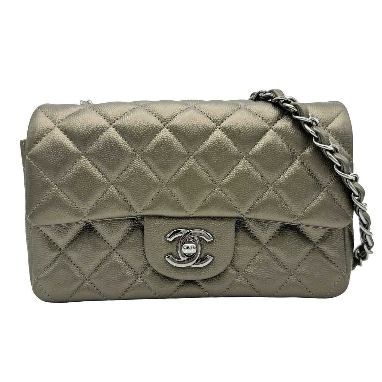 【中古】 CHANEL シャネル ミニマトラッセ チェーン ショルダーバッグ ブラウン キャビアスキン ブラウン系 シルバー金具 23番台(2016年) ブランドバッグ ショルダーバッグ 中古品