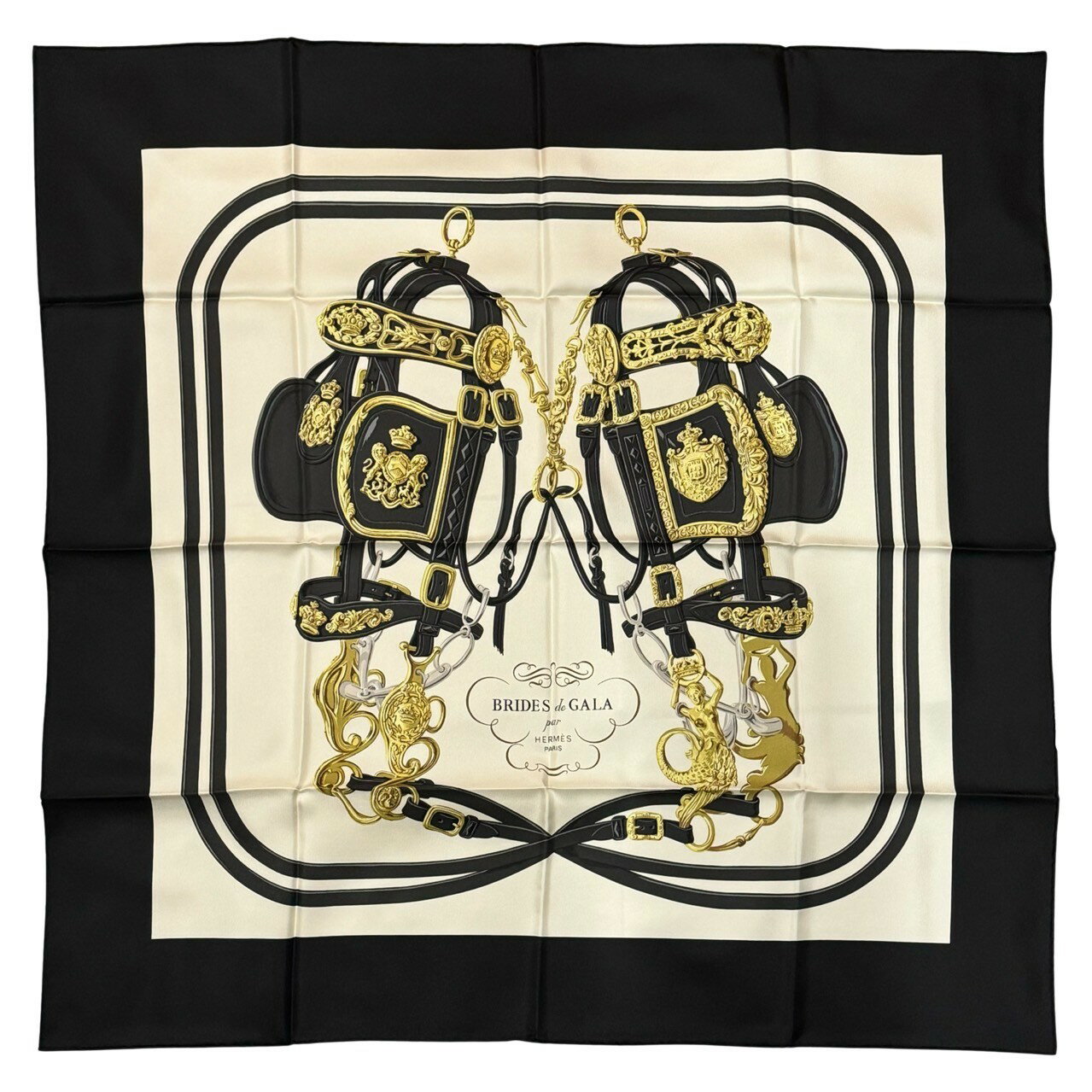 【新品未使用】 Hermès エルメス SCARF スカーフ カレ90 《ブリッド・ドゥ・ガラ》 H001266S75シルク100％ レディース ギフト プレゼントのサムネイル