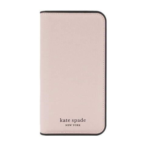 kate spade ケイトスペード iPhone 14 Pro Max KSNY Folio Case - Pale Vellum/Black Border