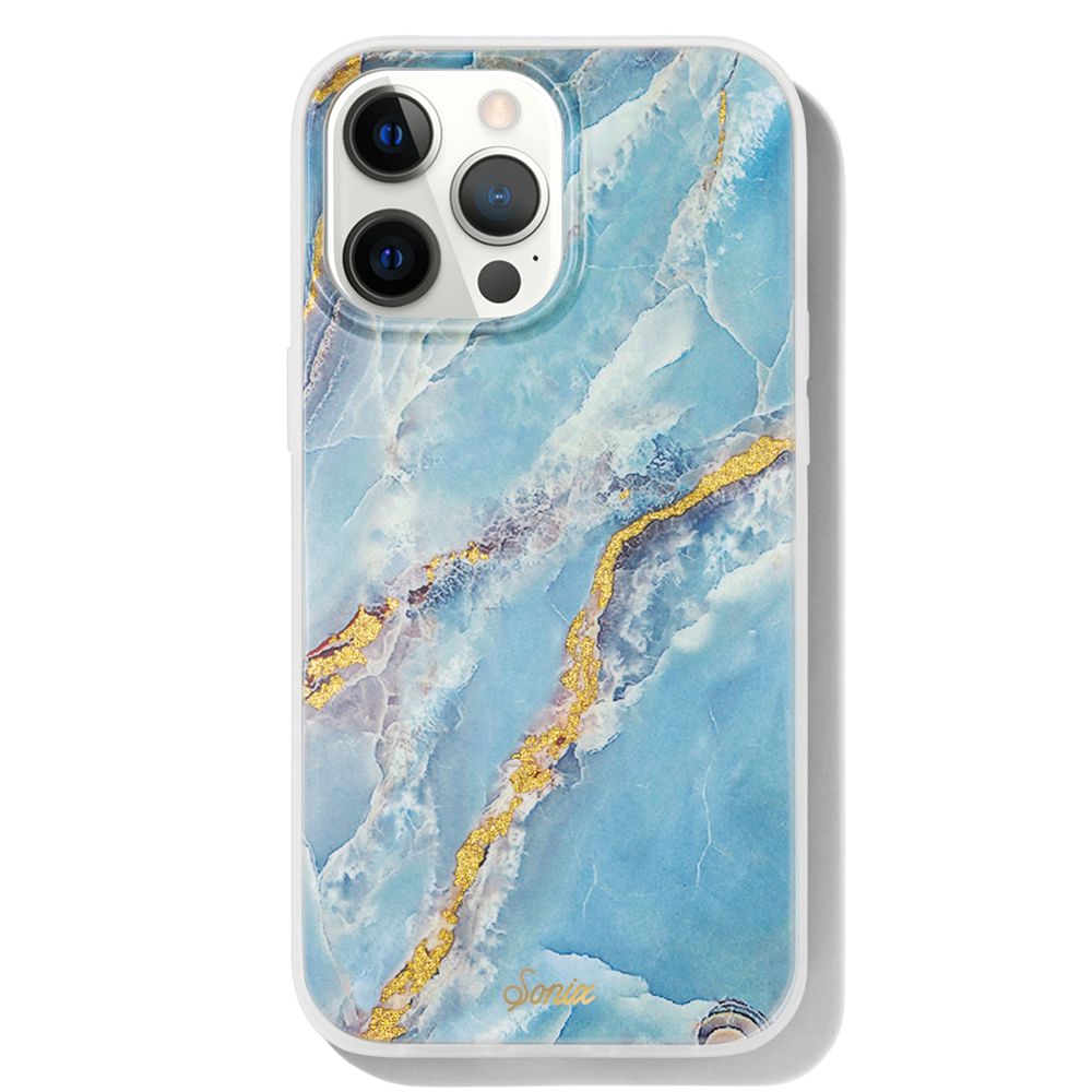 Sonix ソニックス スマホケース スマホ ケース TPU iPhone13ProMax ブルー マーブル 2021 Ice Blue Marble Antimicrobial Case Magsafe対応