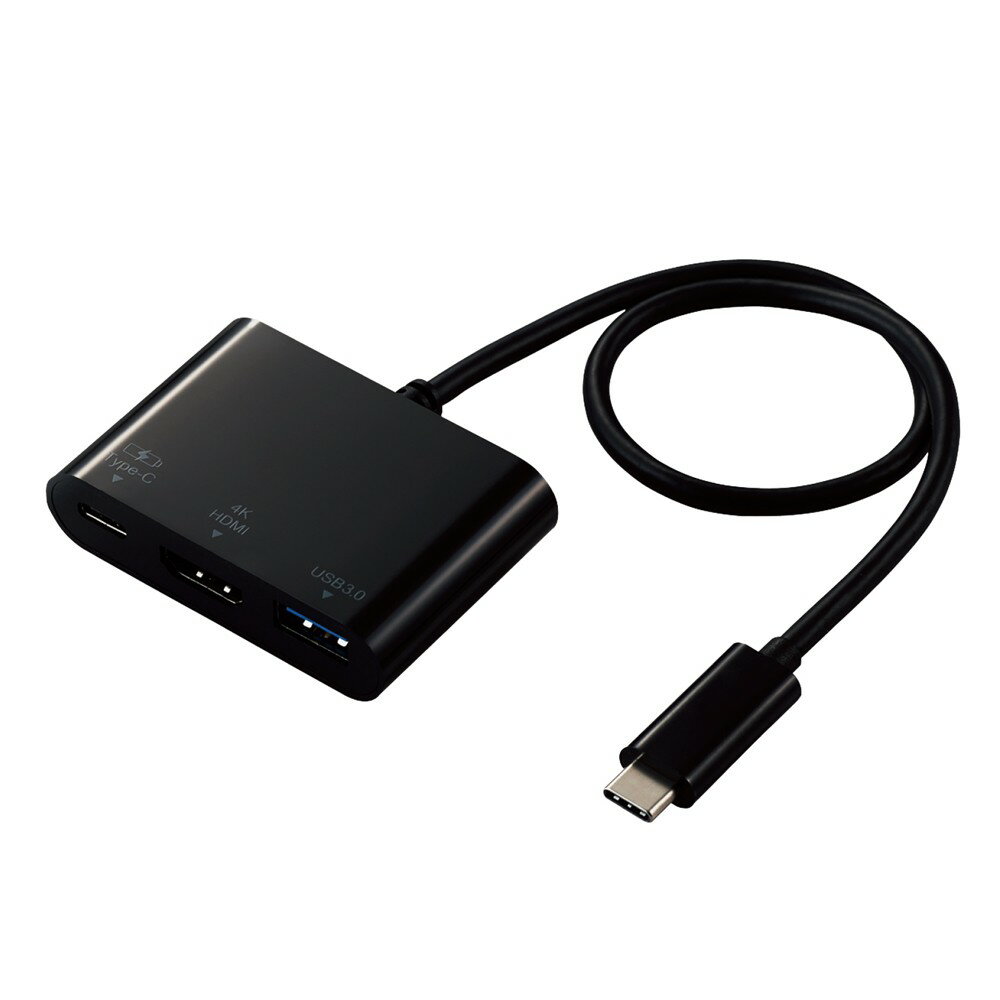 Type-Cドッキングステーション PD対応 充電&データ転送 Type-C×1 USB3.1(Gen1)×1 HDMI×1 ケーブル長30cm ブラック DST-C13BK エレコム(ELECOM) Elecom