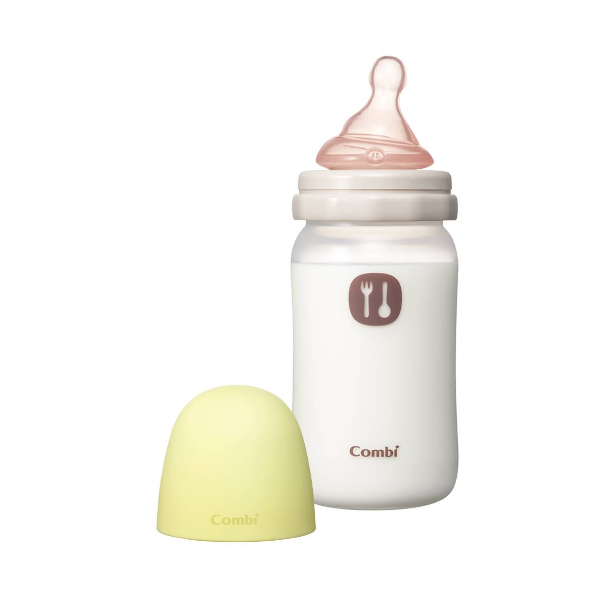 テテオ 授乳のお手本 LiCO 哺乳びん PP製 240ml Mサイズ乳首付 ライム(YG)