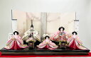 雛人形 裕光作 春のかおり 五人飾り【2002】伝統工芸 おひなさま 桃の節句 女の子 ピンク 刺繍 チュール