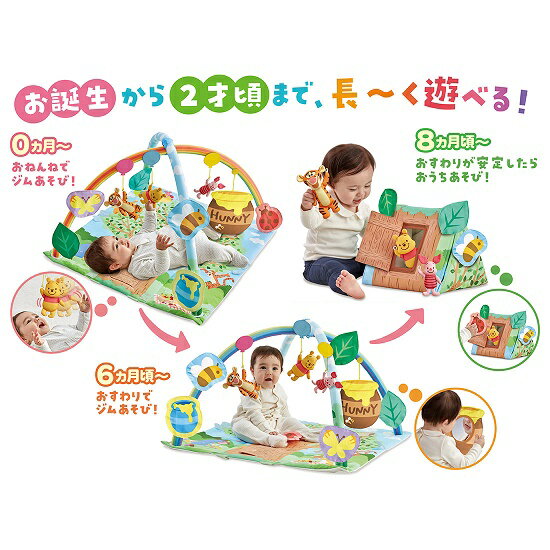 【ラッピング不可商品】てあそびいっぱい!おうちにへんしんジム / くまのプーさん【141624】タカラトミー　プレイマット・プレイジム 2