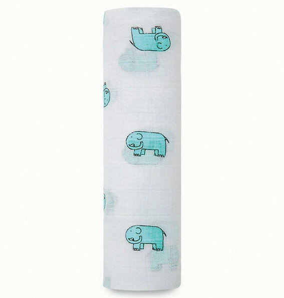 エイデンアンドアネイ コットンモスリンスワドル1枚入り jungle jam-elephant【8983J】ゾウ柄 出産準備 出産祝い おくるみ 授乳ケープ 日よけ おうちで お出かけ 2