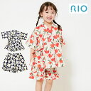 RIO リオ フリル甚平【P92050-52】女の子 夏 お祭り 花火 お出かけ セパレート仕様 花柄