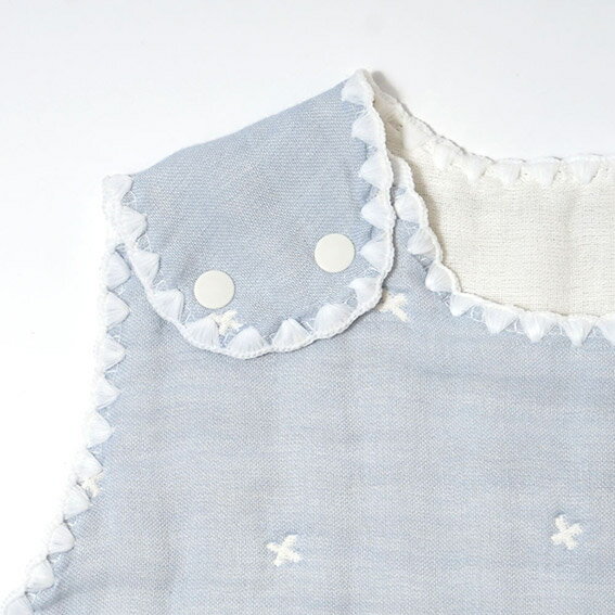 フィセル ディモワ ふくふくガーゼ（6重ガーゼ）スリーパー（ベビーサイズ）パウダーブルー【21251005】日本製 出産準備 出産祝い 寝冷え防止 おむつ替え 吸水性 保温性 通年 ギフト 2