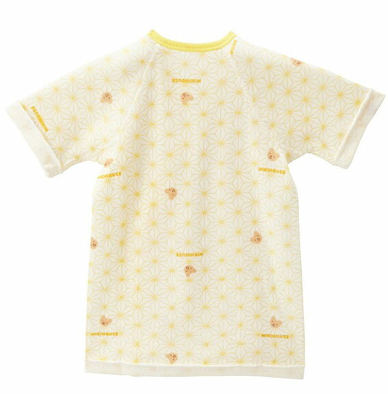 ミキハウス ピュアベール ニットガーゼ短肌着 50【40-2194-822】04 イエロー くま 新生児 【ゆうパケット選択可】